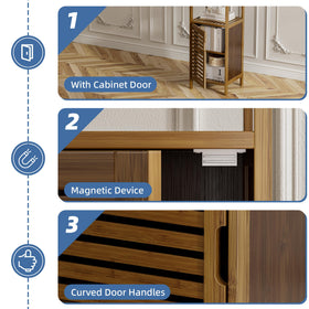 HITNET bamboo cabinet raised feet to prevent water pooling