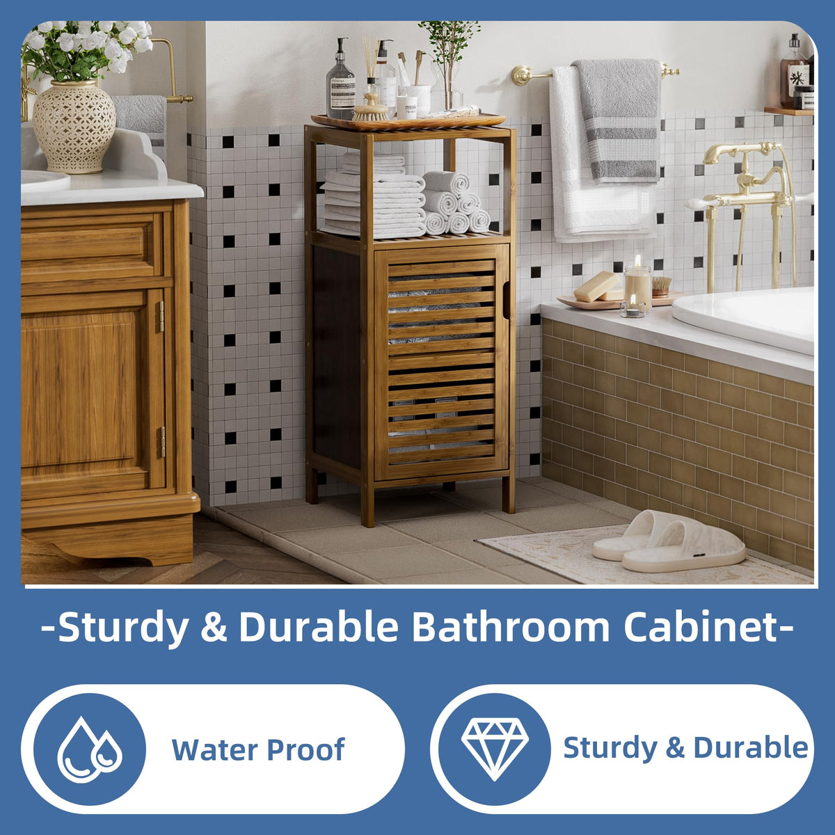 HITNET bamboo floor cabinet anti-tipping kit enhances stability