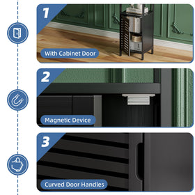 Hitnet bamboo cabinet in bathroom setup demonstrates stable, water-aware design with anti-tip feet