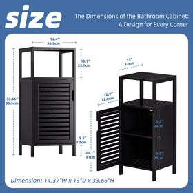 Hitnet bamboo cabinet open shelves display frequently used items for quick access