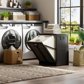HITNET bamboo cabinet top surface demonstrating versatile space for coffee, towels, or decor.