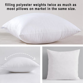 HITO 18x18 pillow insert plush fill demonstrates resilience against squashing