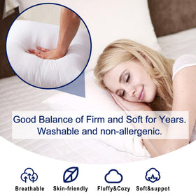 HITO 18x18 pillow insert white cotton cover texture and breathability