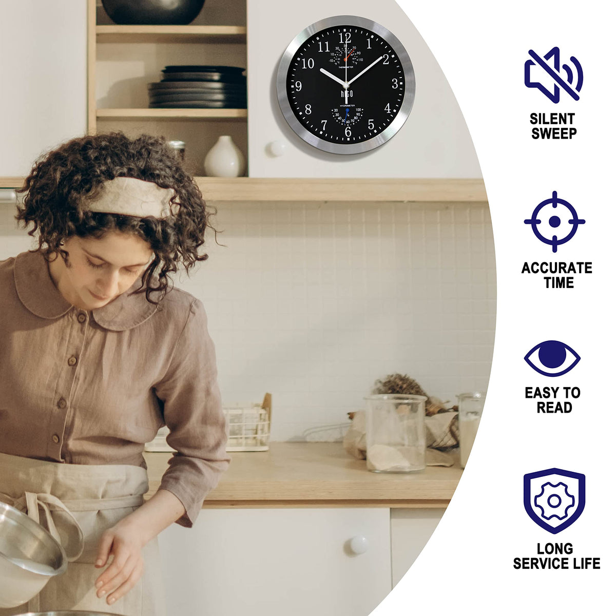 HITO glass-front dial provides clear visibility and protection.