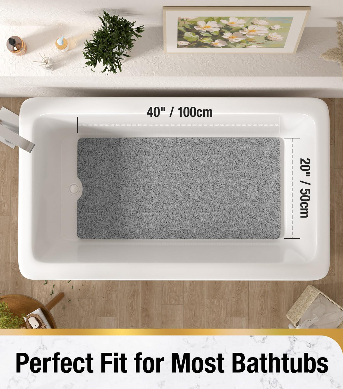 HITSLAM drainage-loop design enables quick drying on bathroom surfaces.