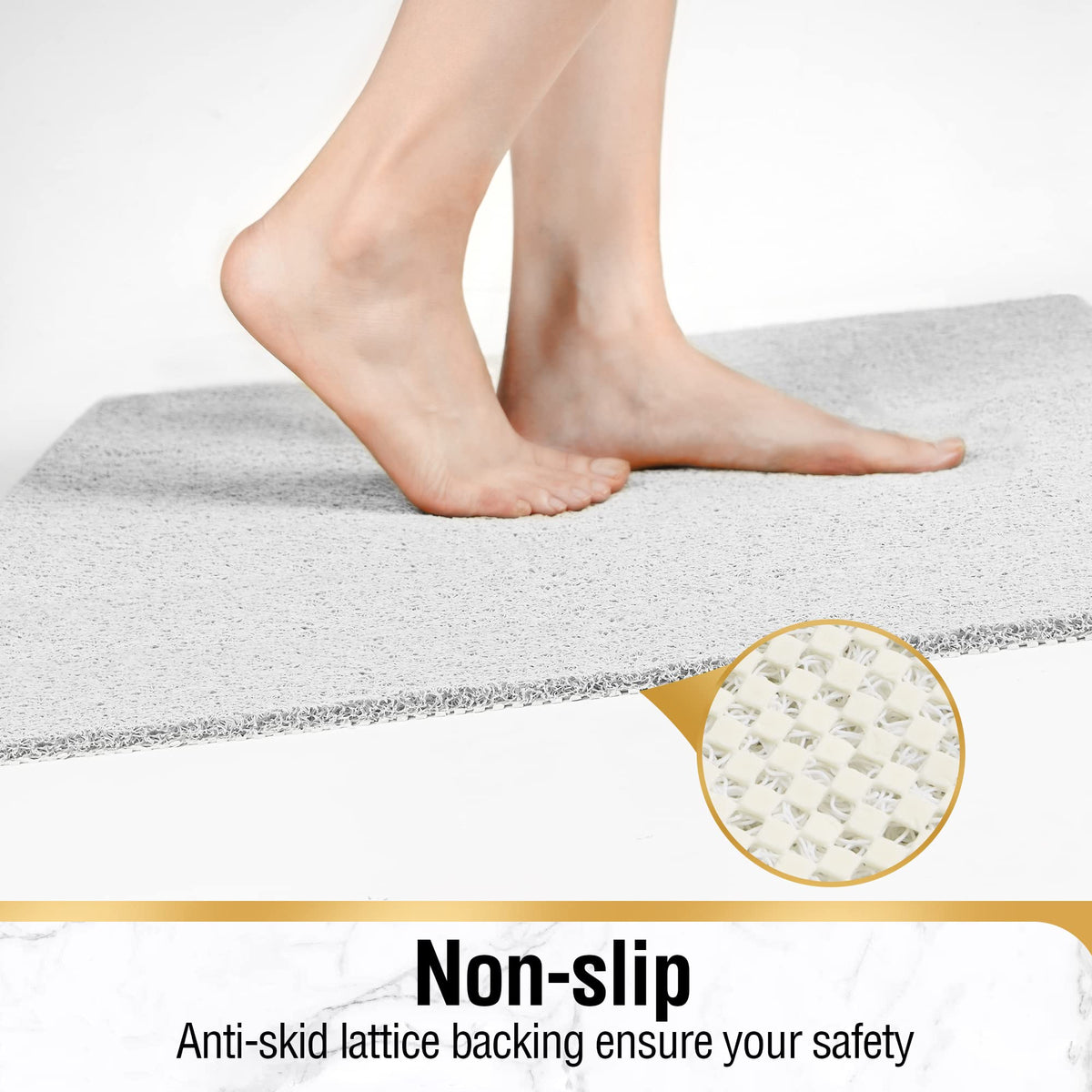 HITSLAM bathtub mat textured surface detail emphasizing grip and slip resistance.