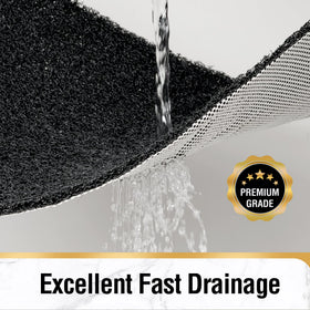 No suction cups required; secure plaid backing prevents sliding.