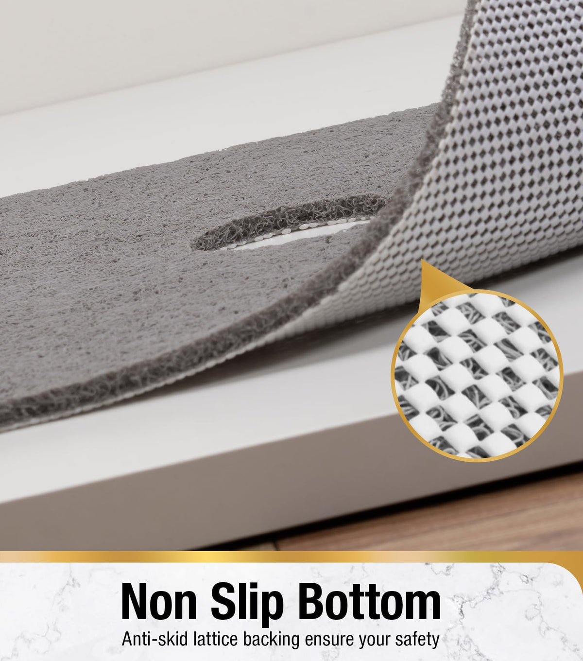 Hitslam shower mat central drain hole promoting quick drainage