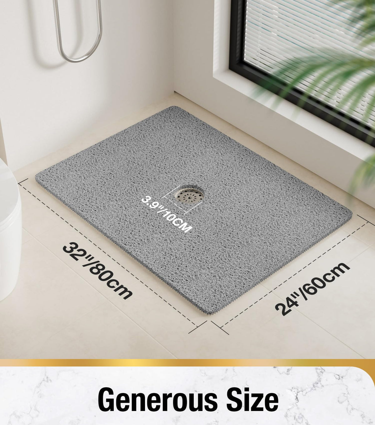 Hitslam shower mat textured top surface for better grip
