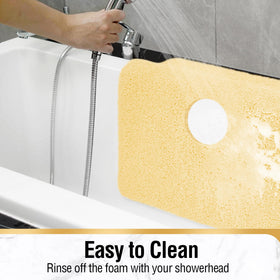 HITSLAM soft PVC loofah mat providing comfortable barefoot shower experience