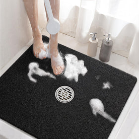 HITSLAM square shower mat 24x24 with anti-slip surface for secure tub footing.