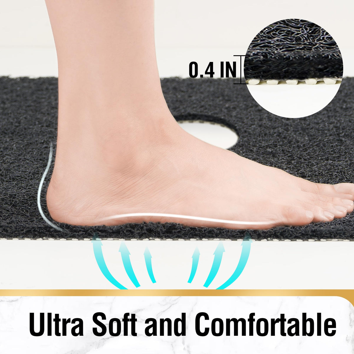HITSLAM mat features a central drain hole for quick water drainage.