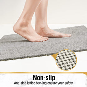 HITSLAM square shower mat plaid backing provides secure anti-slip stability