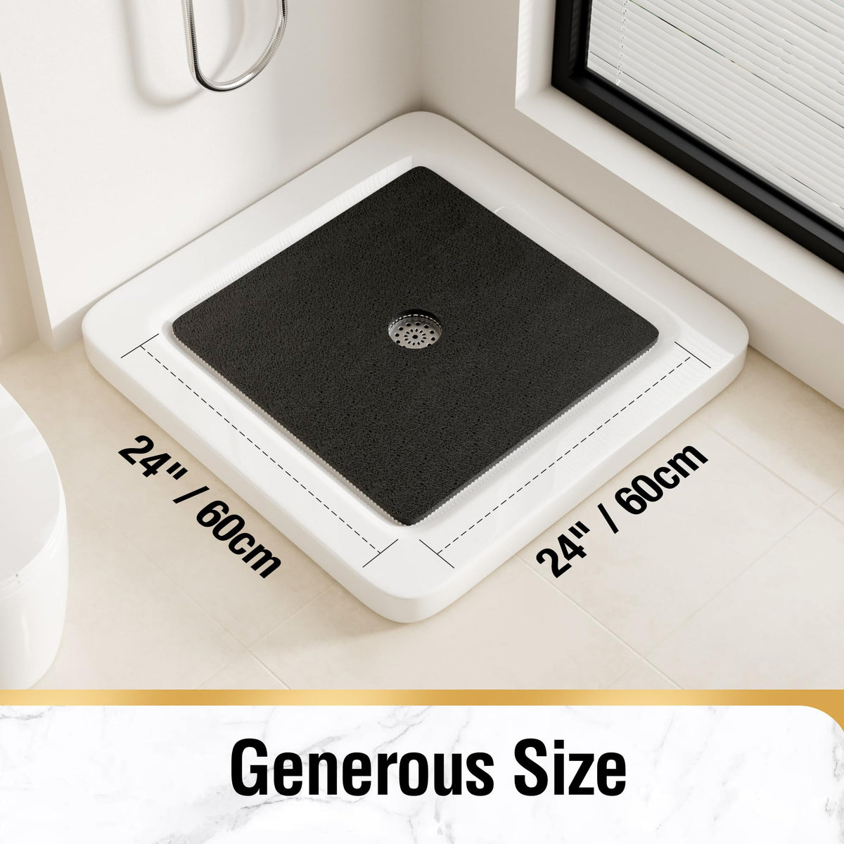 Trim-to-fit design helps it suit most showers.