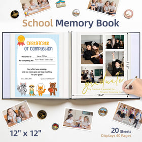 Hiwhy memory book inner pages with self-adhesive sheets for easy DIY customization.