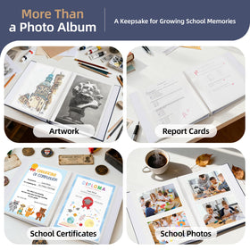 Hiwhy memory book in use shows quick photo placement without glue.