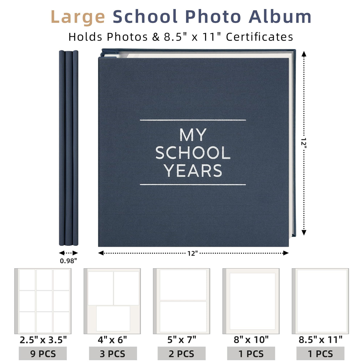 Hiwhy linen cover with silver foil offers a premium, lasting keepsake.