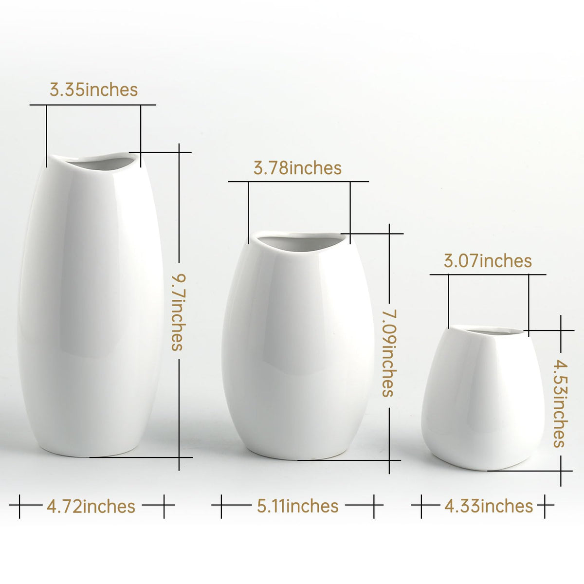 hjn white vases holding water for fresh flowers