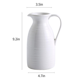 hjn Farmhouse Pitcher Vase in the kitchen with dried stems