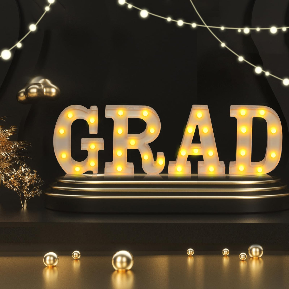 HKKDKTA Grad decoration showing holes and back switch for easy display
