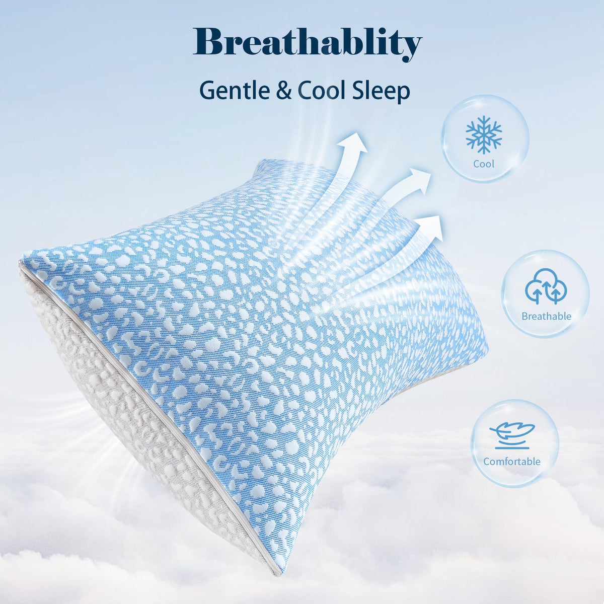 HKYLRAN cooling cover with heat-wicking fabric helps maintain a comfortable sleeping temperature.