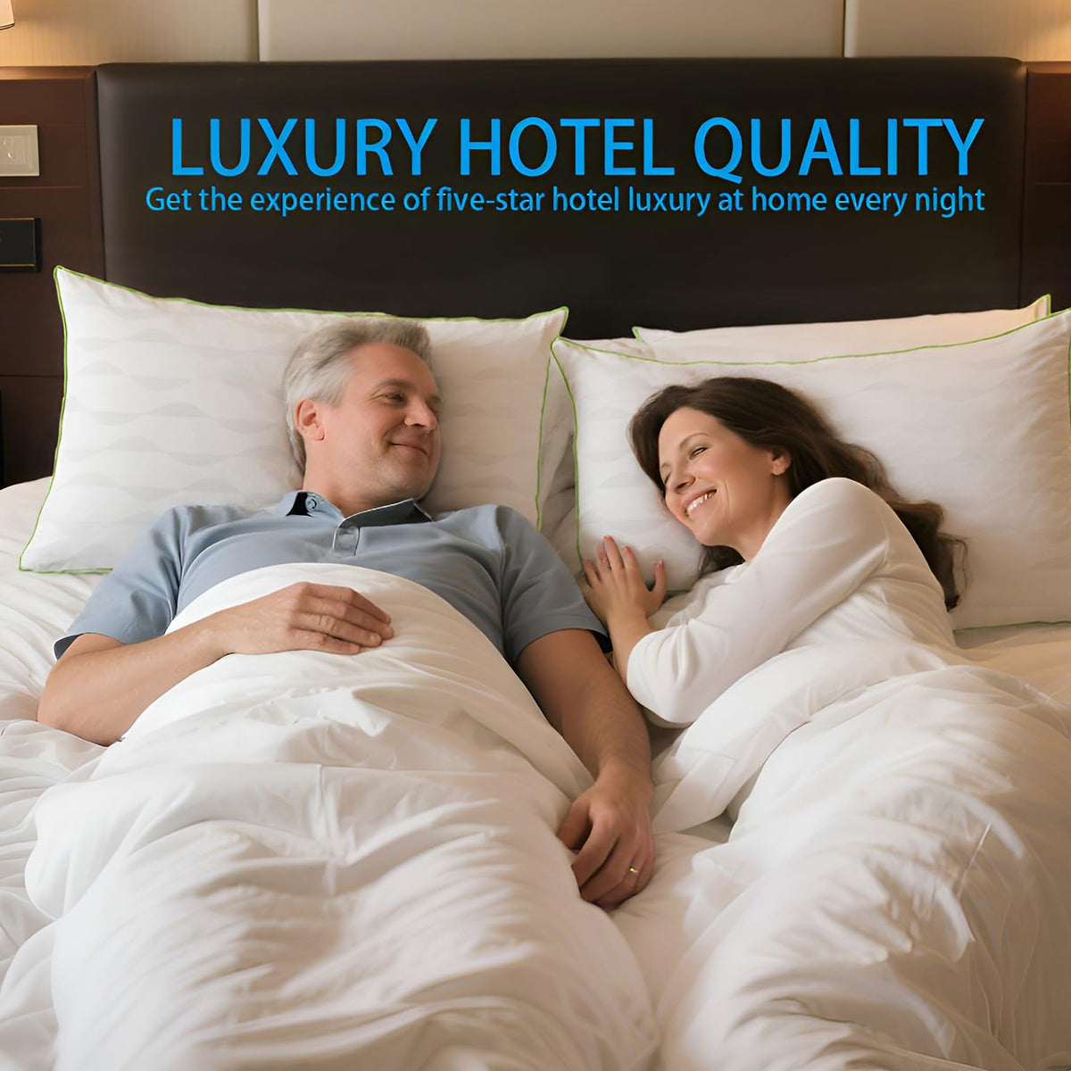 HKYLRAN king-size pillows measure 19 by 34 inches for generous space