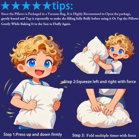 HKYLRAN pillows arrive vacuum-packed and fluff to full height