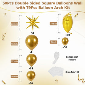 HKYOOD gold balloon garland arch kit adds cohesive metallic accents to event decor.