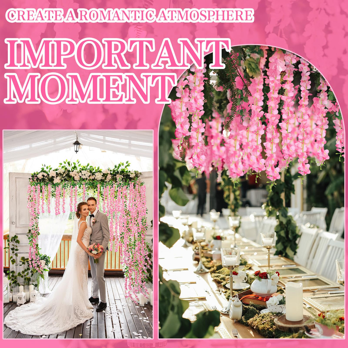 HLAONU pink wisteria bed canopy drape creates intimate bedroom ambiance