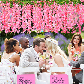 HLAONU silk wisteria garland with 150 branches boosts romance for wedding arches.