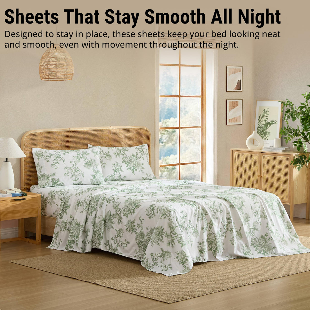 HLC.ME Rose Toile sheets are easy to care and color-safe.