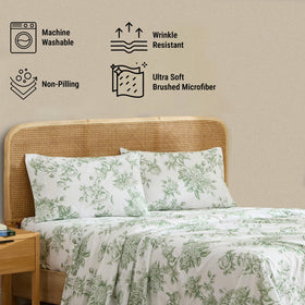 HLC.ME Rose Toile fitted sheet fits mattresses up to 15 inches.
