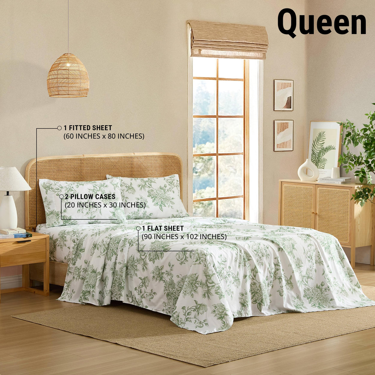 HLC.ME Rose Toile bedding offers ultra-soft microfiber for cozy nights.