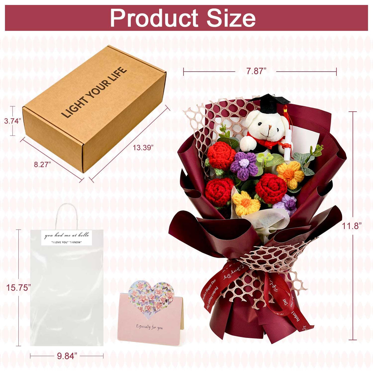 Hlenbin all-occasion crochet bouquet suitable for holidays and milestones.