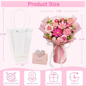 Hlenbin crochet bouquet pink tones evoke romantic gifting ambiance