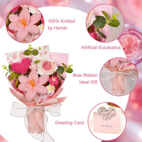 Hlenbin crochet bouquet love heart accent for gifts and keepsakes