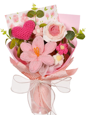 Hlenbin crochet bouquet tulip detail for romantic home decor