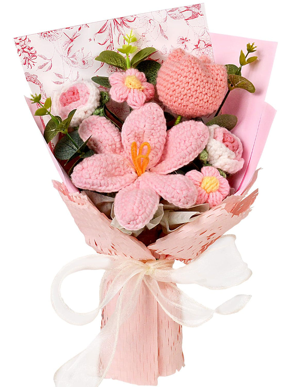 Hlenbin crochet tulips bouquet for long-lasting decorative appeal.