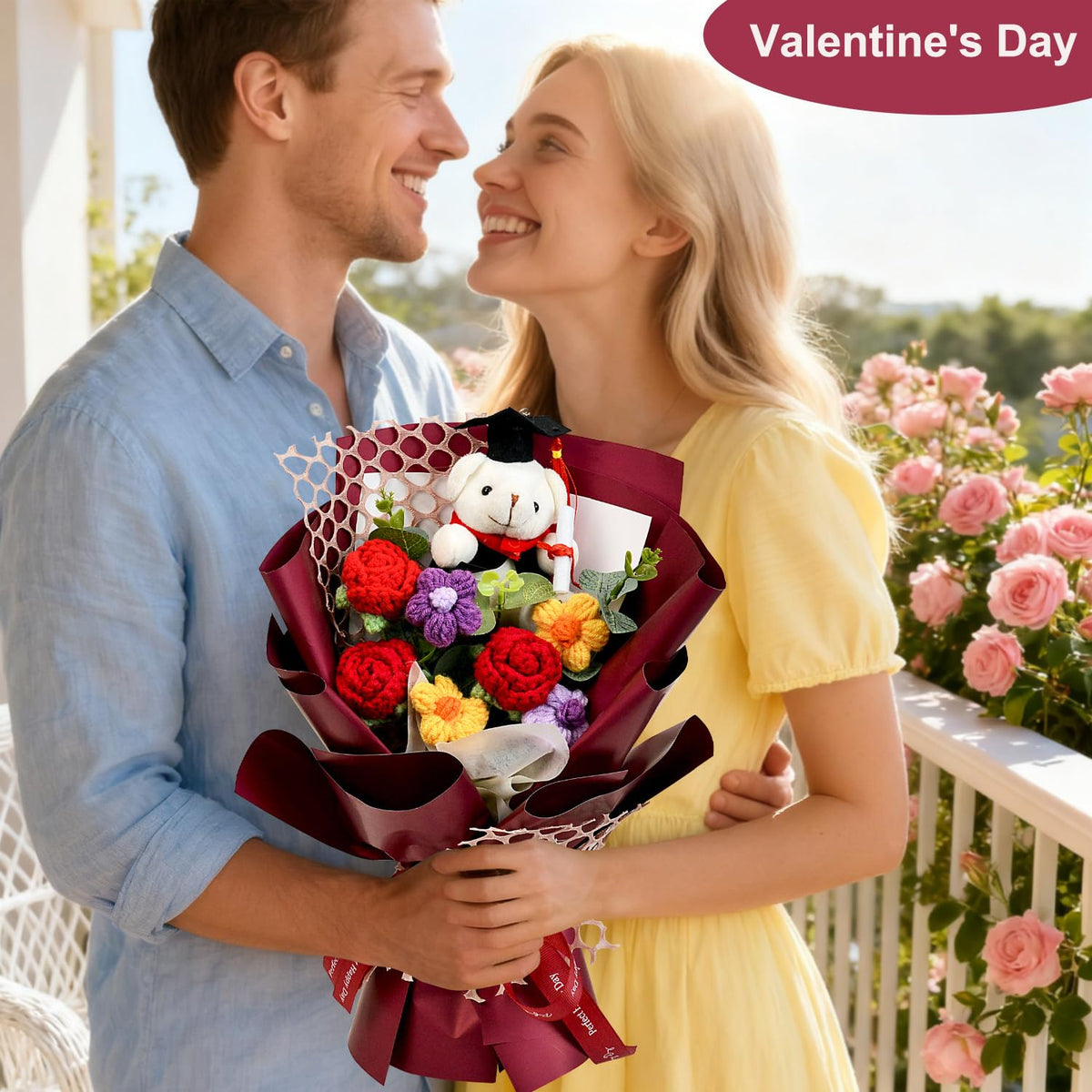 Hlenbin bouquet on desk display, ideal home decor for celebrations.