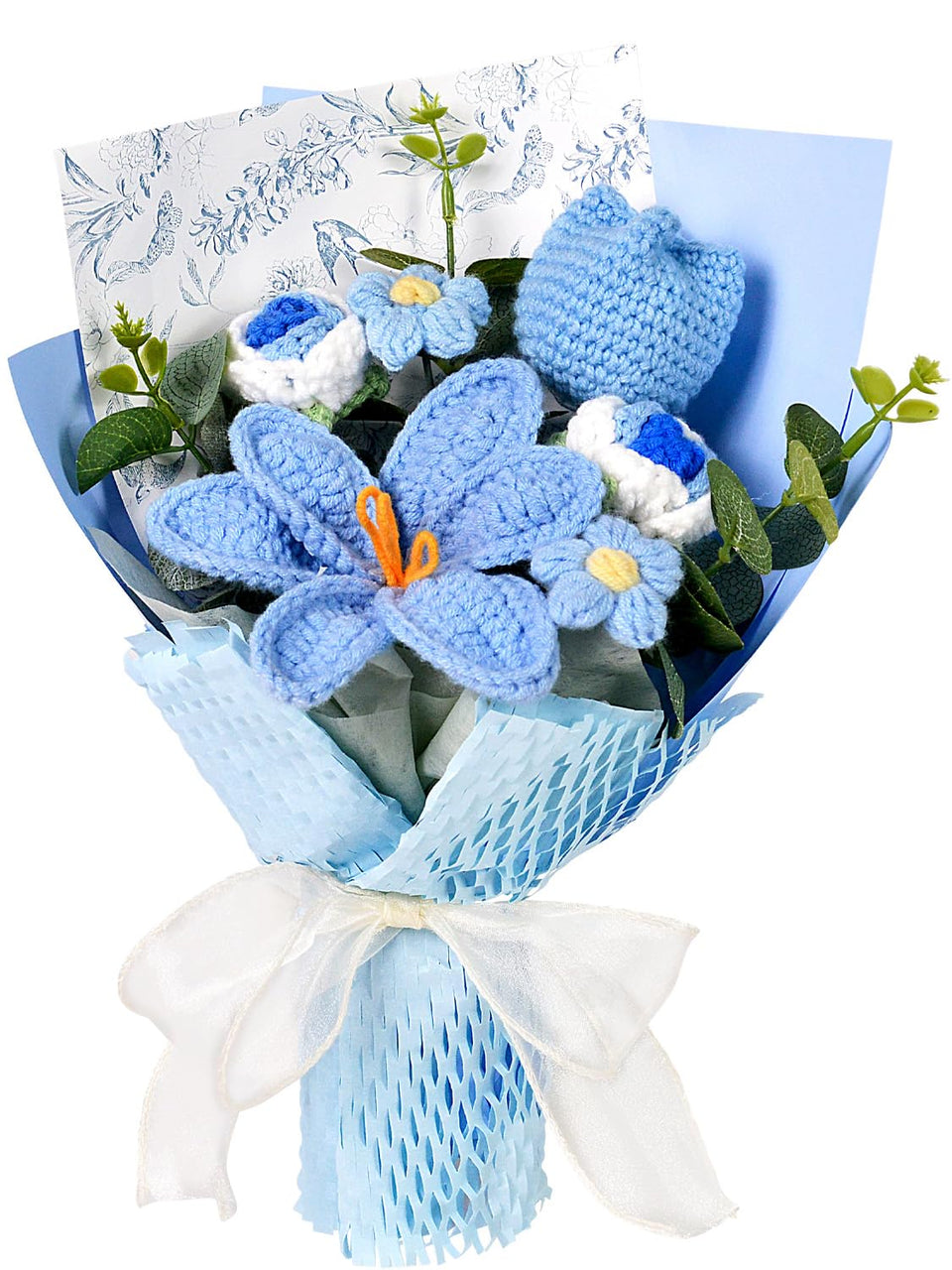 Hlenbin knitted bouquet tulips for durable home decor.