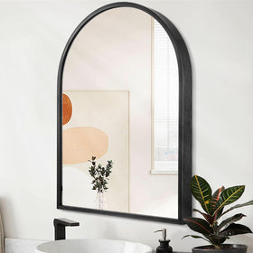 HLFMVWE arch wall mirror 20x16 reflecting natural light in bathroom