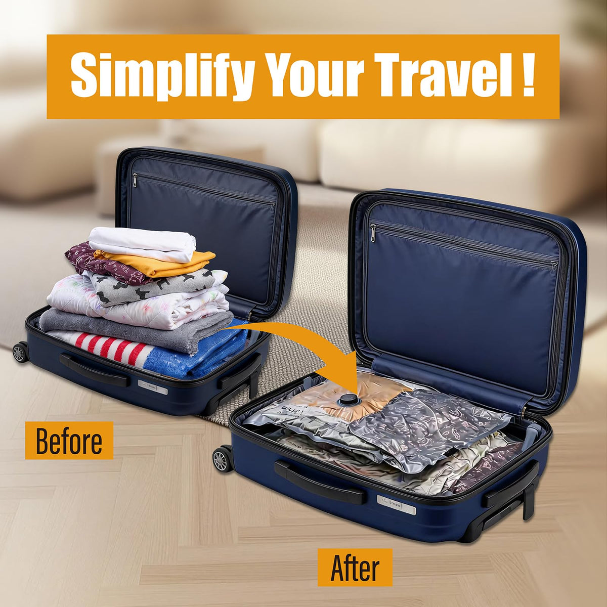 Hlihlo compression bags boost space savings in luggage and storage.
