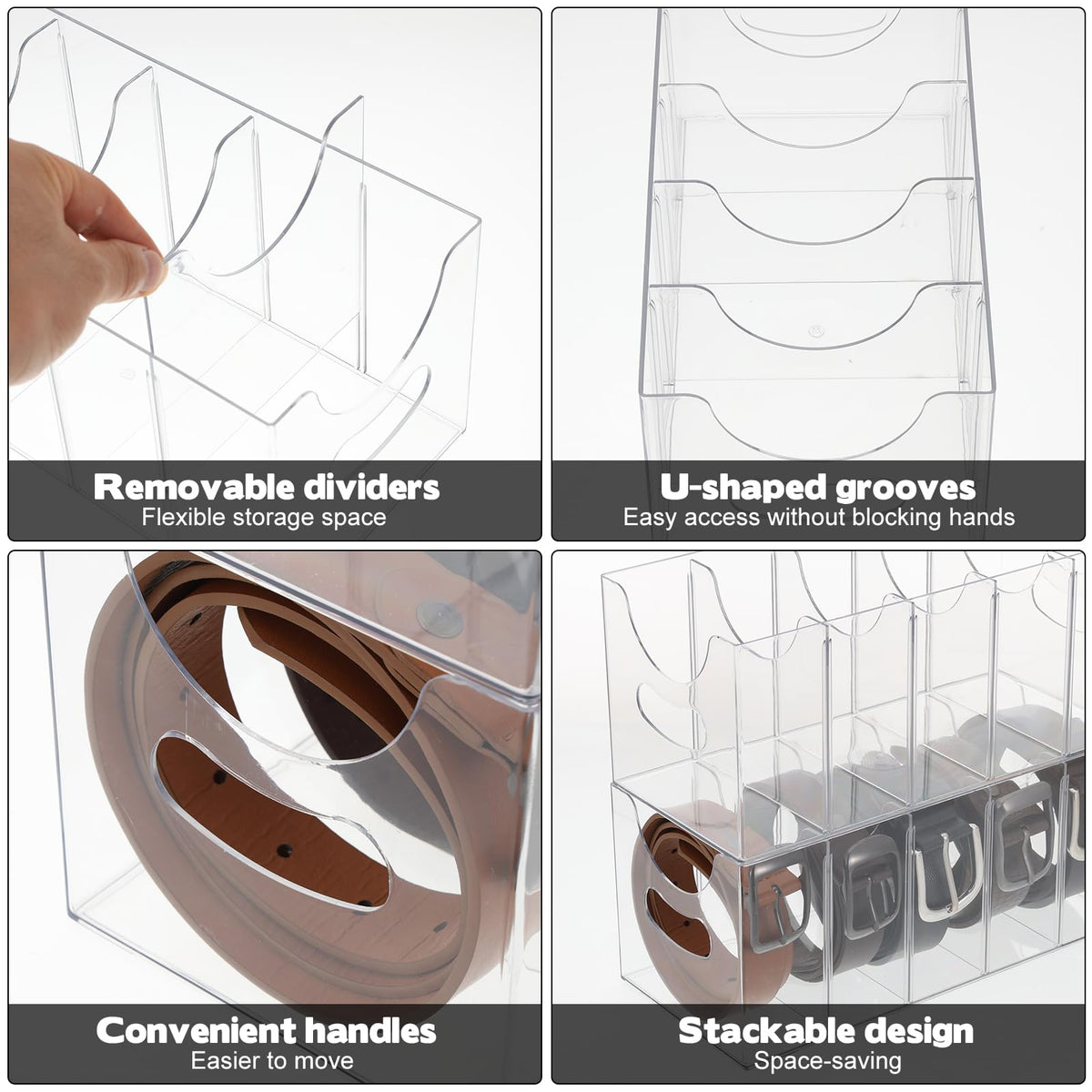 Clear acrylic design by Hlimior lets you see contents at a glance.