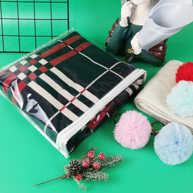 Hlimior clear vinyl zipper bag for cosmetics keeps items protected and easy to locate