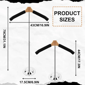 Hlimior height-adjustable T-shirt display stand demonstrates versatile garment height