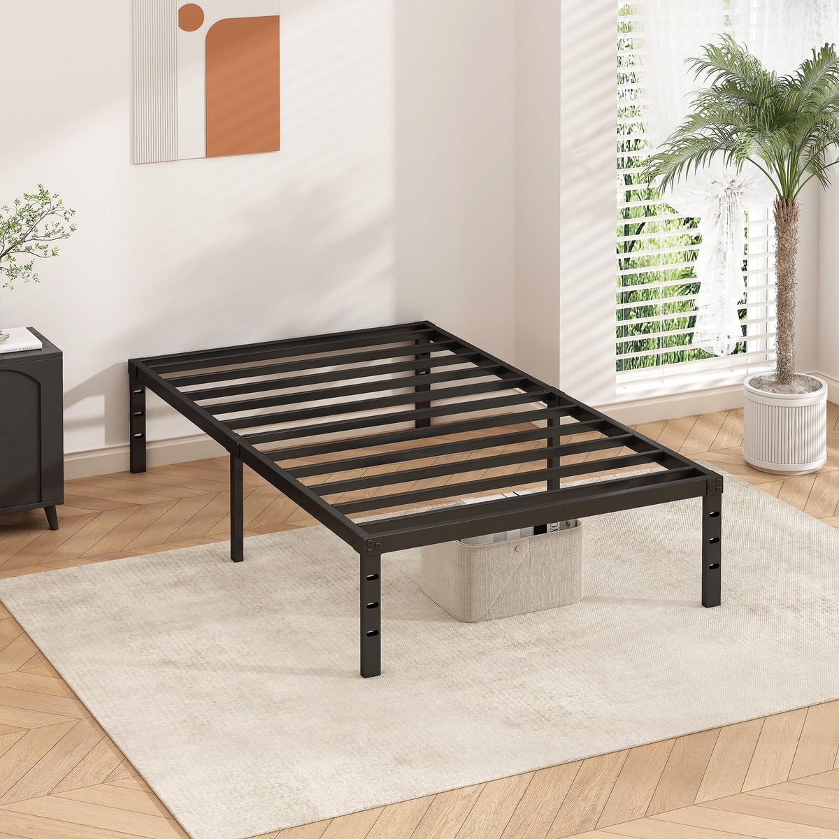 HLIPHA 12-inch height creates ample under-bed clearance for storage bins.