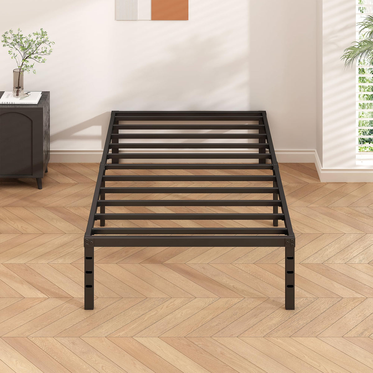 HLIPHA no box spring design highlighting effortless foundation and mattress compatibility