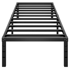 HLIPHA metal platform bed frame 16-inch tall side view, sturdy support for any mattress