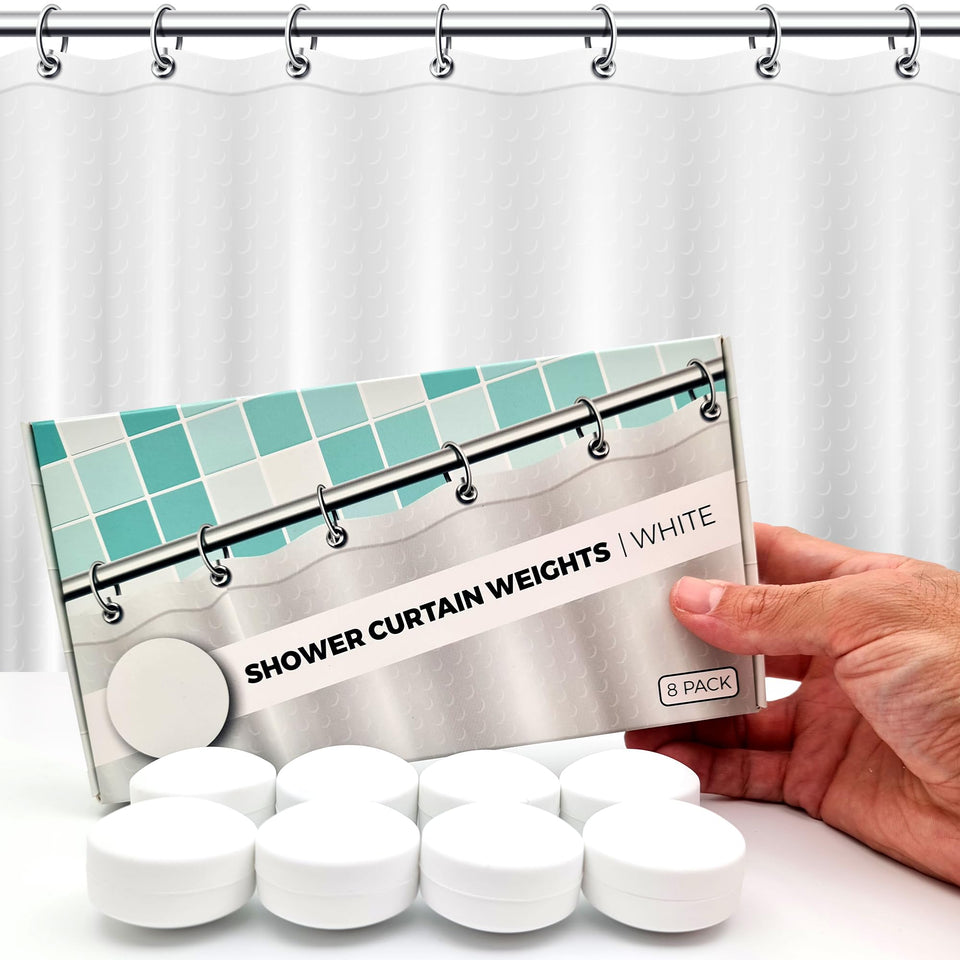 HMmagnets shower curtain weight with 360° silicone wrap keeps curtain securely in place, reducing billowing