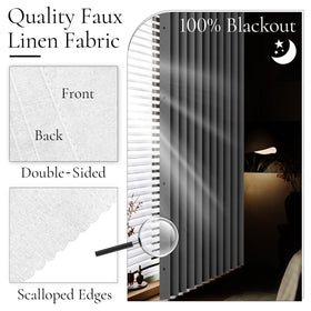 HMYI 100% blackout faux linen fabric for privacy and sleep-friendly shading